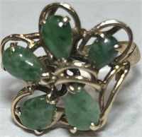 14KT YELLOW GOLD JADE RING 2.80 GRS