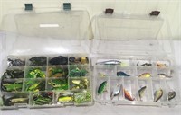 (2) Divided cases of assorted fishing lures, many
