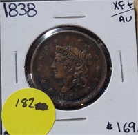 1838 LARGE ONE CENT COIN