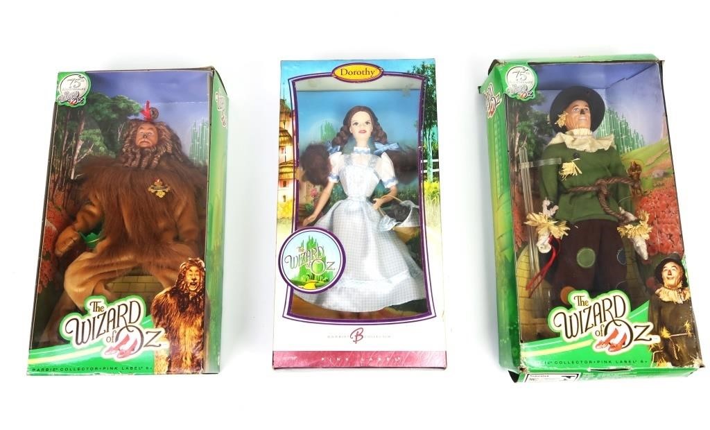 THREE WIZARD OF OZ FIGURES IN THE BOX