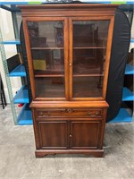 WOOD CHINA CABINET W/ GLASS