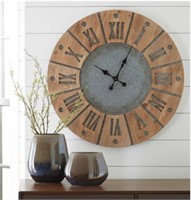 ASHLEY PAYSON 30" INDUSTRIAL FARMHOUSE WALL CLOCK