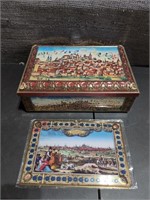 Vintage Tin Biscuit Box Made in Germany w/