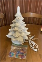 Vintage Lighted Ceramic Christmas Tree w/Lights