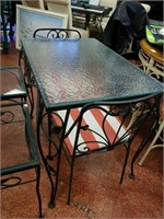 Iron table with 2 chairs