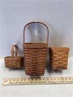 LONGABERGER LOT OF 3 BASKETS - CONDITION ISSUES