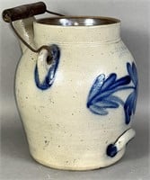 Cobalt decorated stoneware batter jug by Cowden &