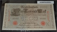 1910 Imperial German 1000 Marks Uncirculated