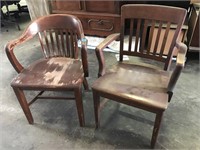(2) wooden chairs