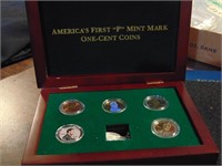 P Mint Mark 1 Cent Coin Collection w/display
