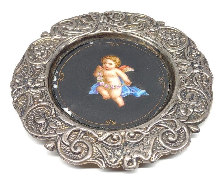 S Walton Smith Sterling Silver Cherub Plate