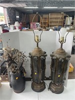 2 vintage lamps , lighted home decor item