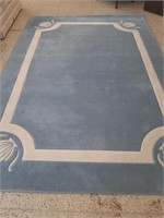 Blue & White Area Rug & Under Padding