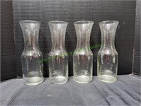 (4) 10.5" Glass Wine Carafes