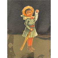 Circa 1880's Women's Baseball Die Cut 6"