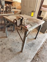 Metal table with vise