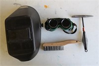 Welder's Helmet, Goggles & Slag Hammer