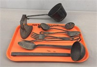 Assorted Vintage Utensils Cast Iron, Metal