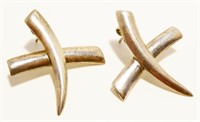 1" Sterling Silver "XX" Earrings 5.3g