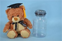 Graduation Bear and Rainy Day Fund Piggy Bank