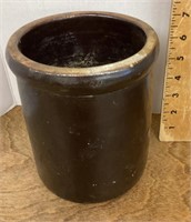 Brown stoneware crock