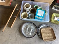 Two of planters, platters and wooden ironing