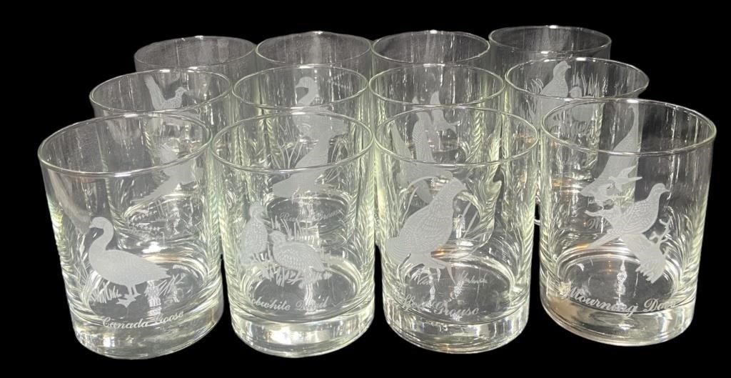 Etched Wild Fowl Tumblers