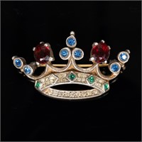 Trifari Sterling Vermeil Crown Brooch