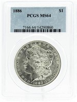 1886 MS64 Morgan Silver Dollar
