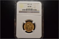 1897 Liberty Head  $5 Gold NGC AU 58