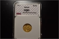 1911 Indian Head  $2.5 Gold  MS64
