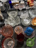Assortment of glass ware.