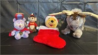 4 Disney Stuffed Figures