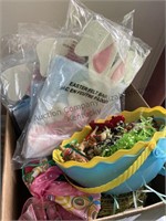 Box of Easter felt baskets and more