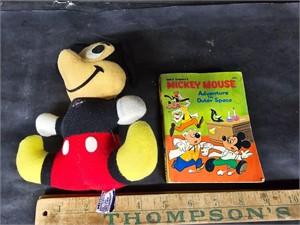 Vintage plush Mickey mouse and cartoon