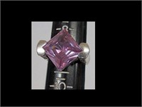 LAS VEGAS DESIGNER STERLING & AMETHYST SET RING