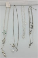 4 pc silver color necklaces