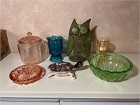 Group of Asst. Vintage Glassware & Figurines