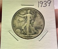 1939 SILVER WALKING LIBERTY HALF DOLLAR