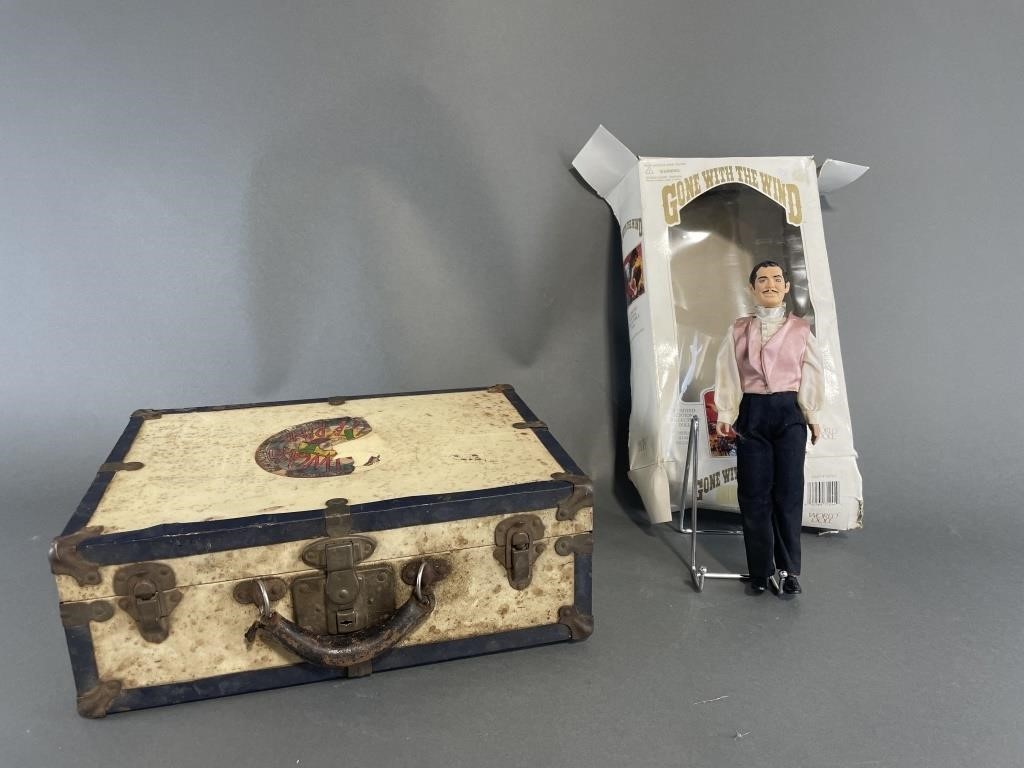 Vintage Roller Skate Case + Rhett Butler Doll