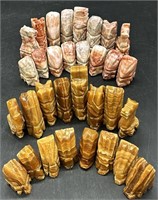 Vintage Hand Carves Onyx Chess Pieces