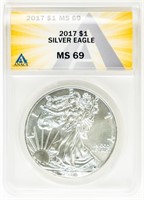 Coin 2017 Silver Eagle-ANACS-MS69