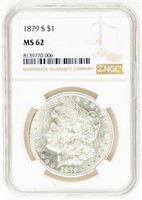 Coin 1879-S Morgan Silver Dollar-NGC-MS62