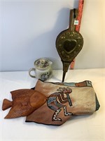 Bellows, Pottery, Wooden Fish & Table Runner