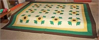 Hand Stitched Quilt with Wide Border