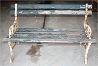 Vintage Park Bench with Wood Slats