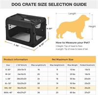 Veehoo Folding Soft Dog Crate, 3-Door Portable