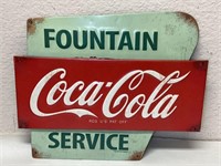 12 x 14 Coca Cola Fountain Service Metal