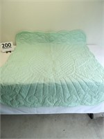 Mint Green Heart Quilt 50" x 39"