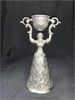 8.5 “ VINTAGE SILVER PLATED DOUBLE CUP WEDDING